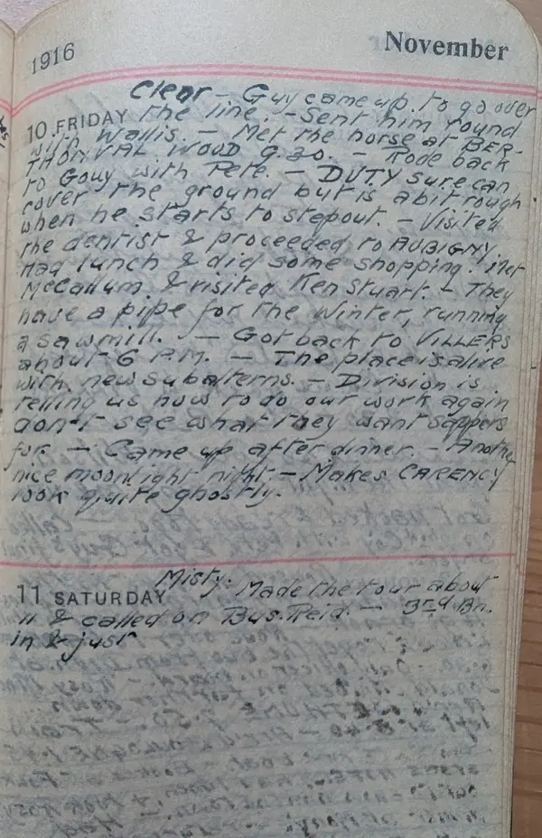 Diary scan, November 10, 1916 (Friday)