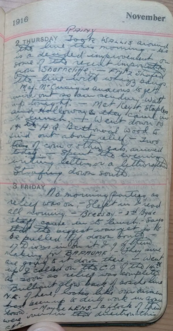 Diary scan, November 2, 1916 (Thursday)