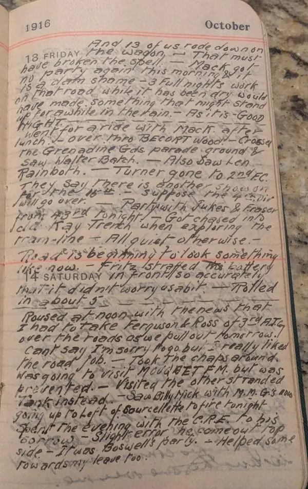 Diary scan, October 13, 1916 (Friday)