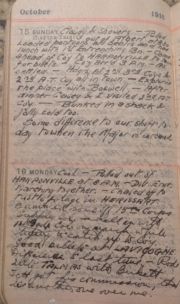 Diary scan, October 15, 1916 (Sunday)