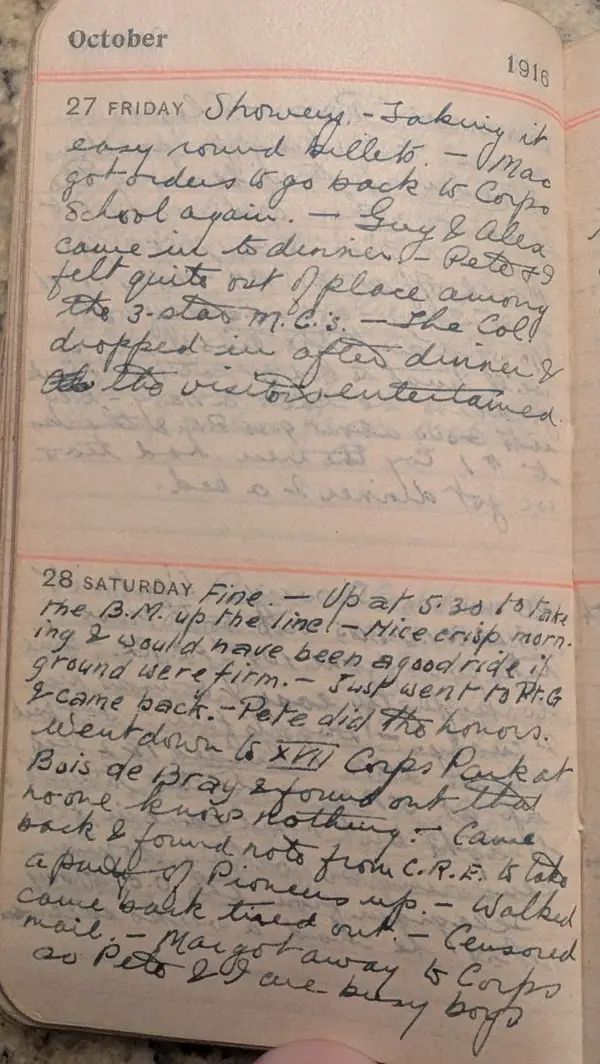 Diary scan, October 27, 1916 (Friday)