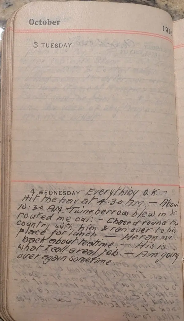 Diary scan, October 4, 1916 (Wednesday)