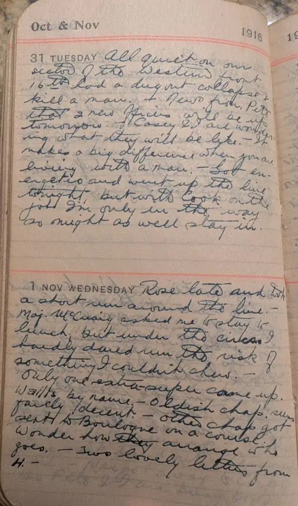 Diary scan, October 31, 1916 (Tuesday)