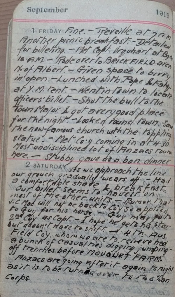 Diary scan, September 1, 1916 (Friday)