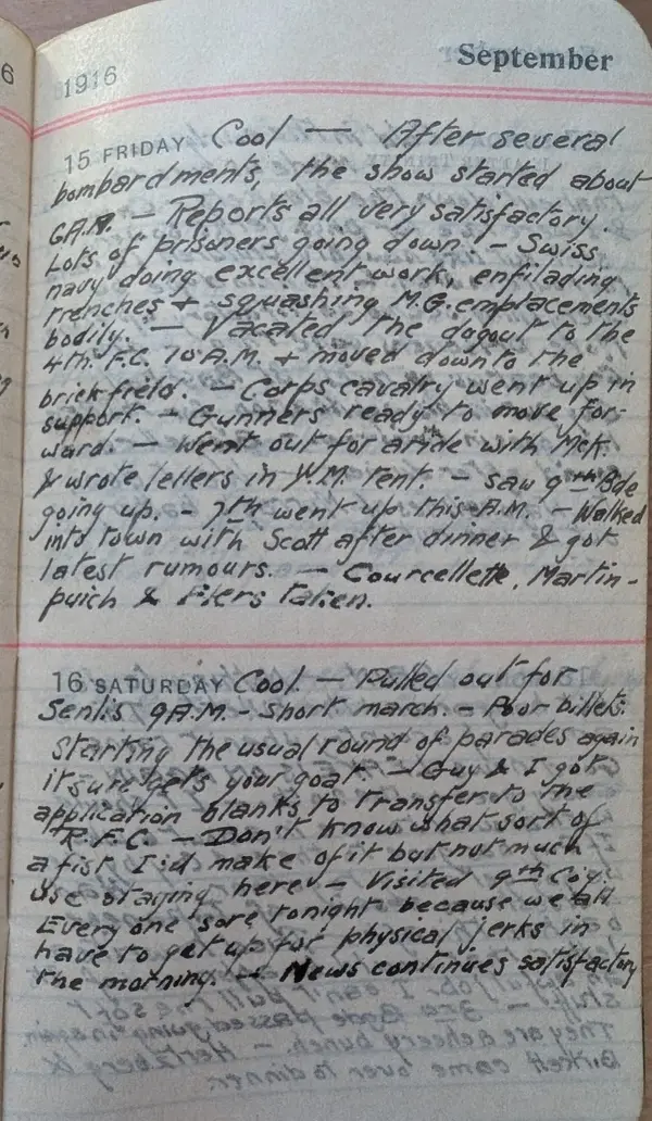 Diary scan, September 15, 1916 (Friday)