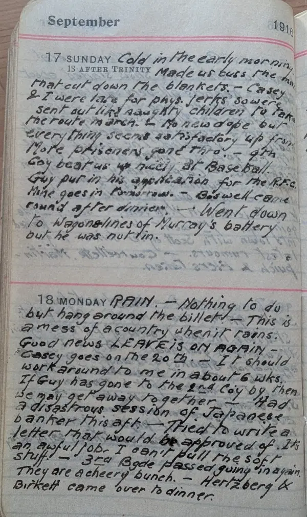 Diary scan, September 17, 1916 (Sunday)
