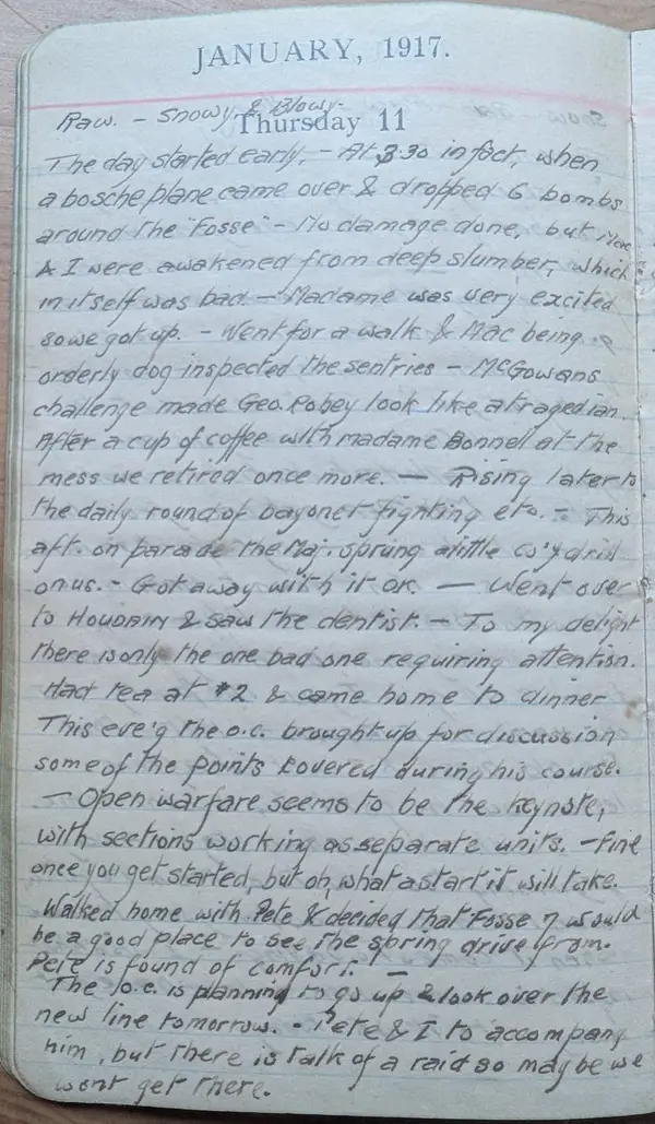 Diary scan, January 11, 1917 (Thursday)
