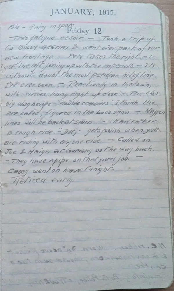 Diary scan, January 12, 1917 (Friday)
