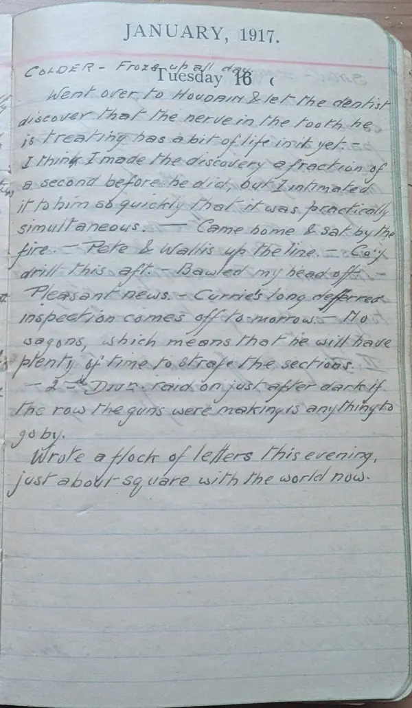 Diary scan, January 16, 1917 (Tuesday)