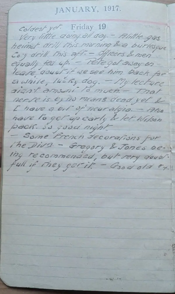 Diary scan, January 19, 1917 (Friday)