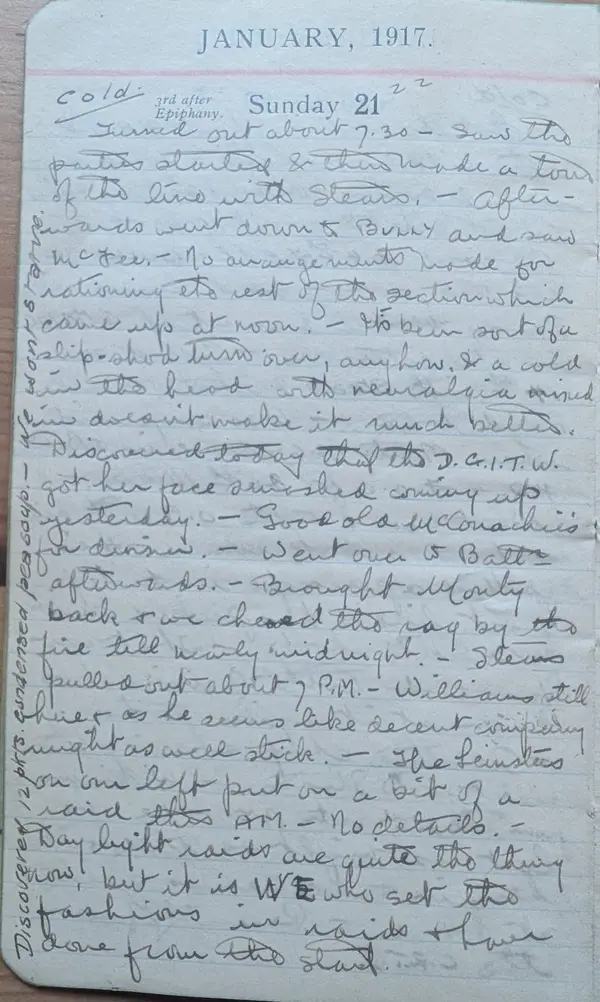 Diary scan, January 21, 1917 (Sunday)