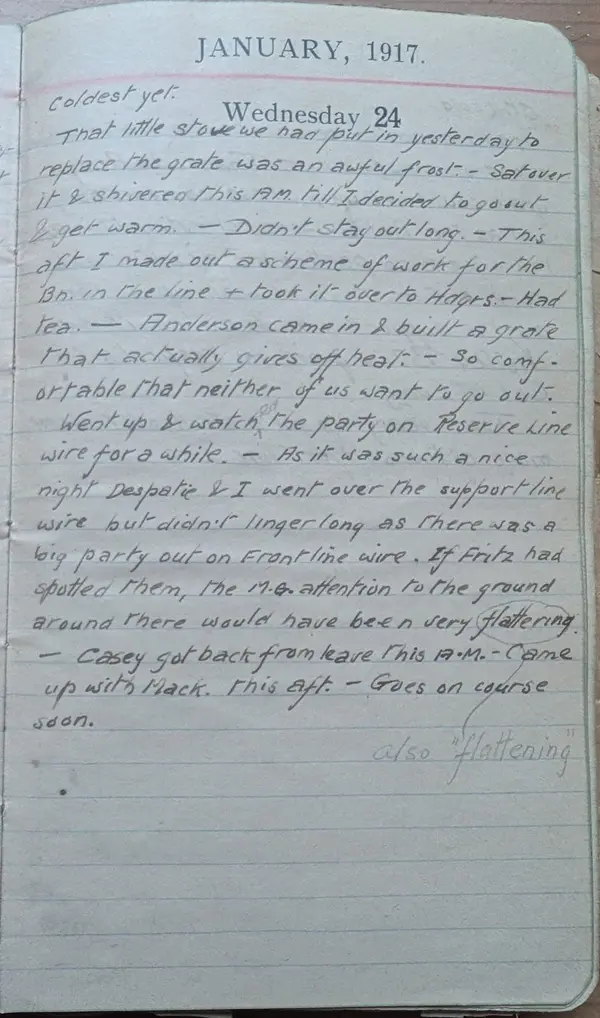 Diary scan, January 24, 1917 (Wednesday)