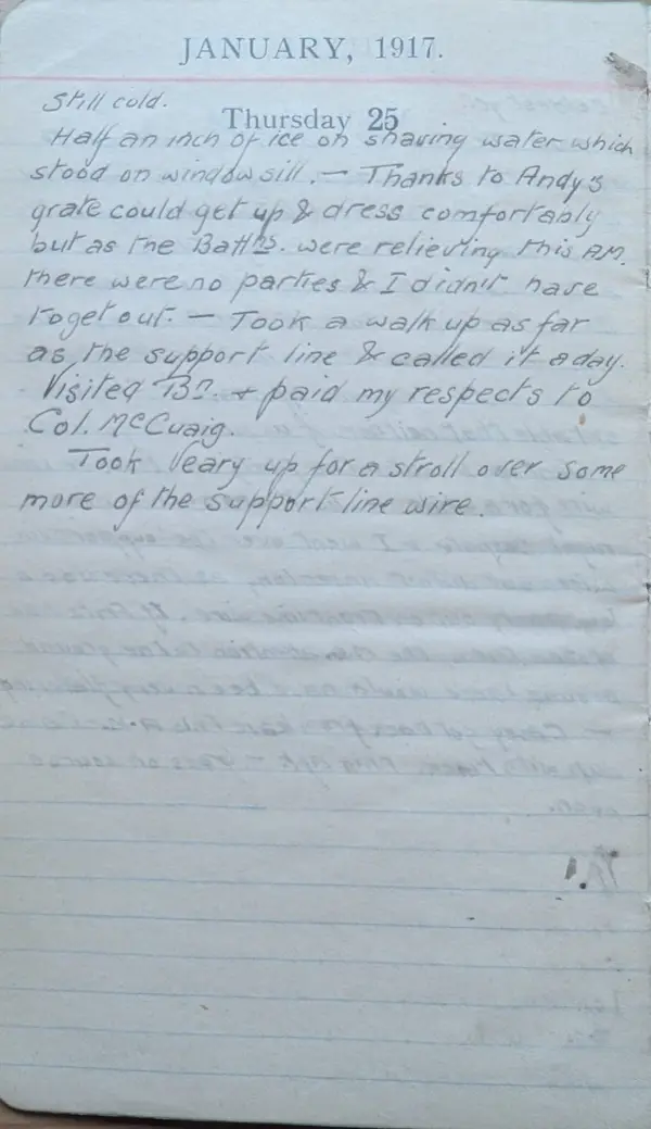 Diary scan, January 25, 1917 (Thursday)