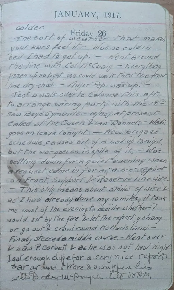 Diary scan, January 26, 1917 (Friday)