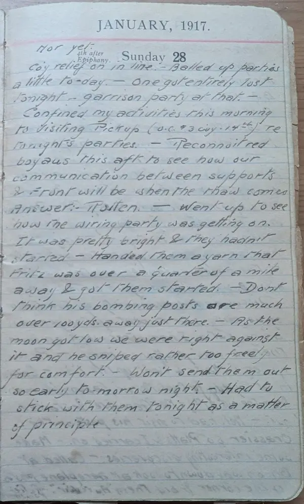Diary scan, January 28, 1917 (Sunday)