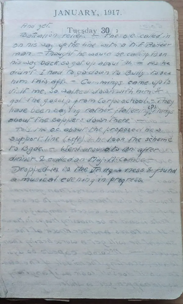 Diary scan, January 30, 1917 (Tuesday)
