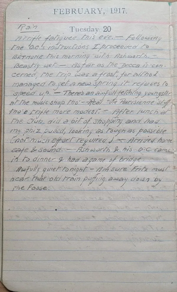 Diary scan, February 20, 1917 (Tuesday)