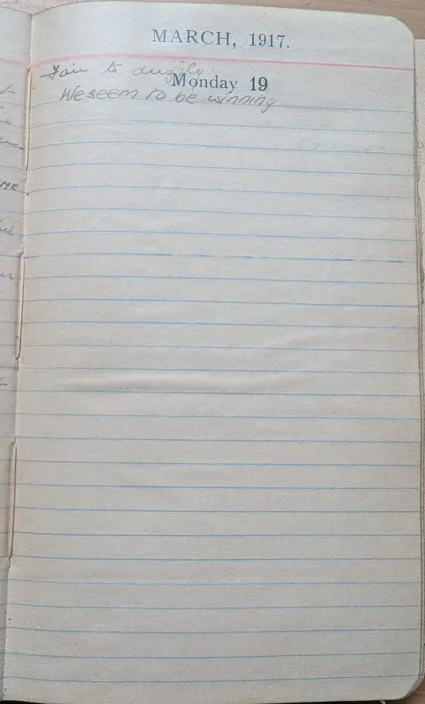 Diary scan, March 19, 1917 (Monday)
