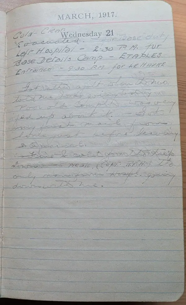 Diary scan, March 21, 1917 (Wednesday)