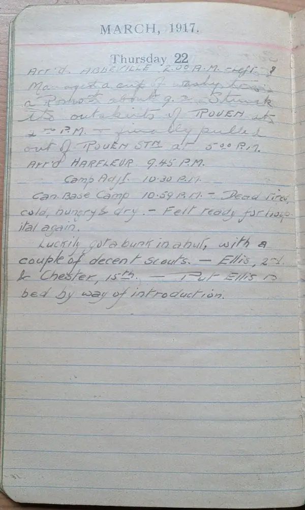 Diary scan, March 22, 1917 (Thursday)