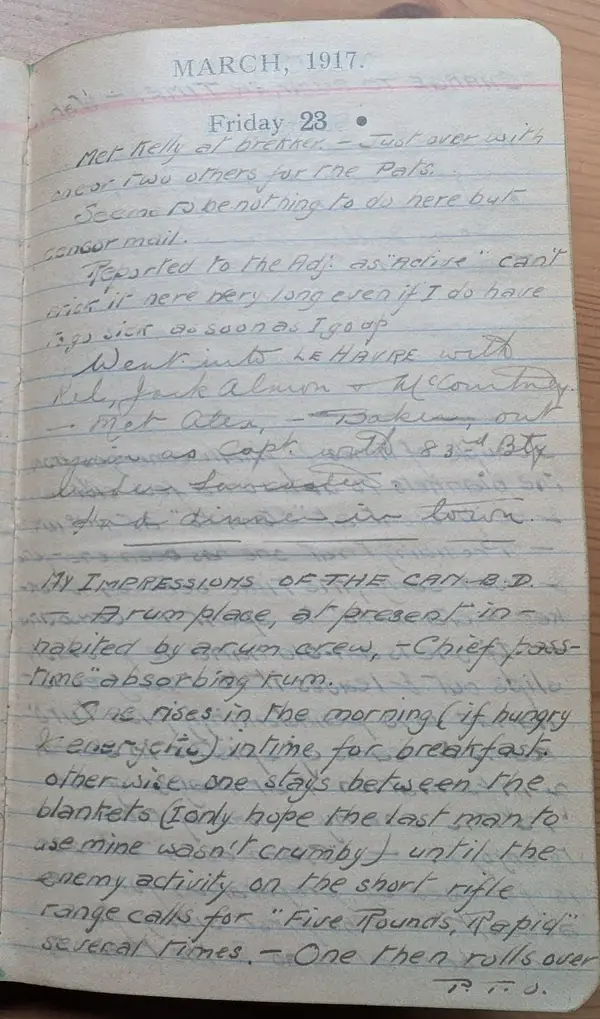 Diary scan, March 23, 1917 (Friday)