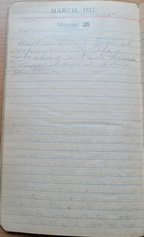 Diary scan, March 26, 1917 (Monday)