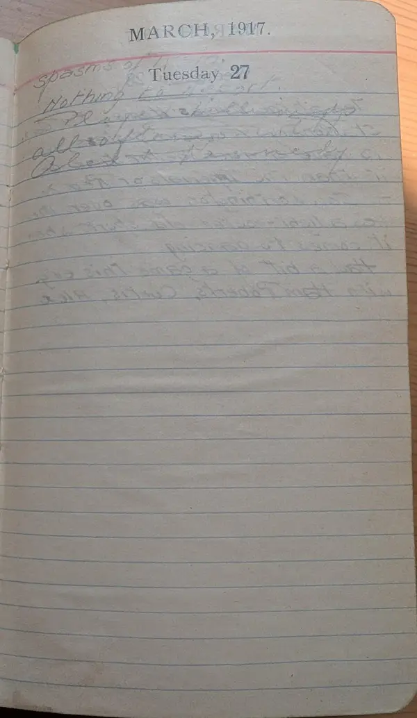 Diary scan, March 27, 1917 (Tuesday)