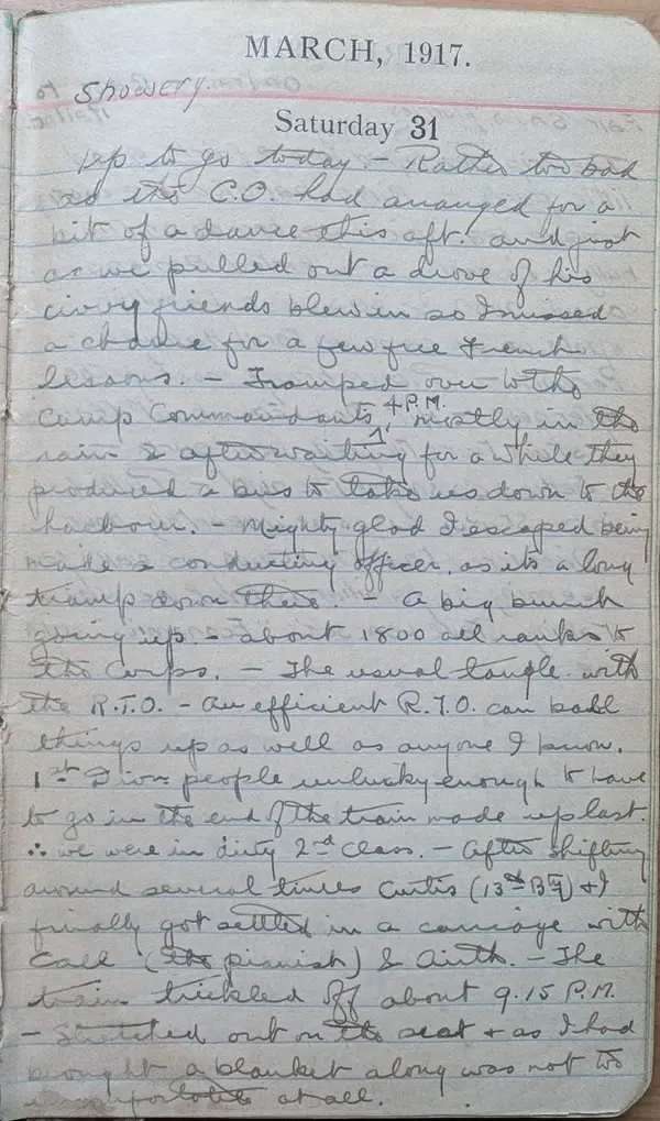 Diary scan, March 31, 1917 (Saturday)