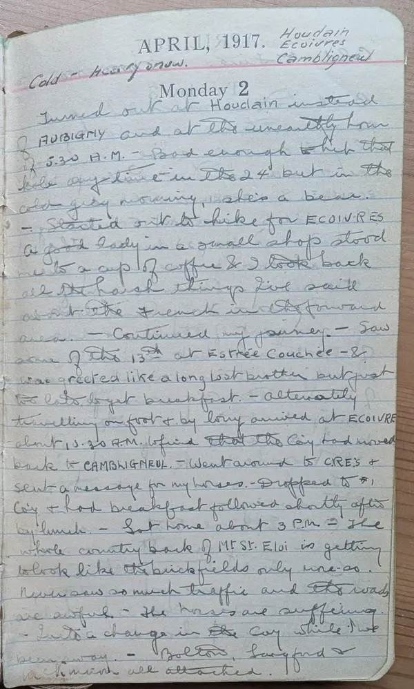 Diary scan, April 2, 1917 (Monday)