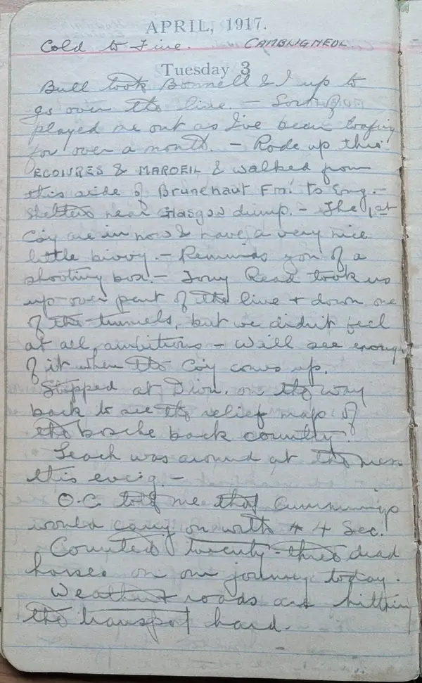 Diary scan, April 3, 1917 (Tuesday)