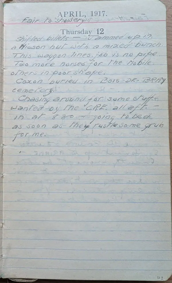 Diary scan, April 12, 1917 (Thursday)