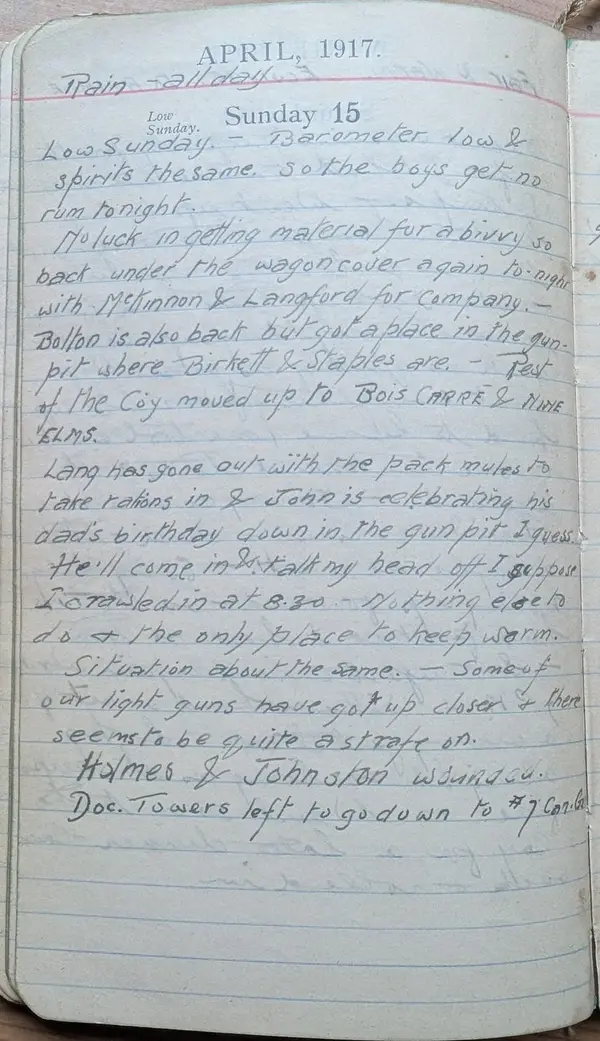 Diary scan, April 15, 1917 (Sunday)