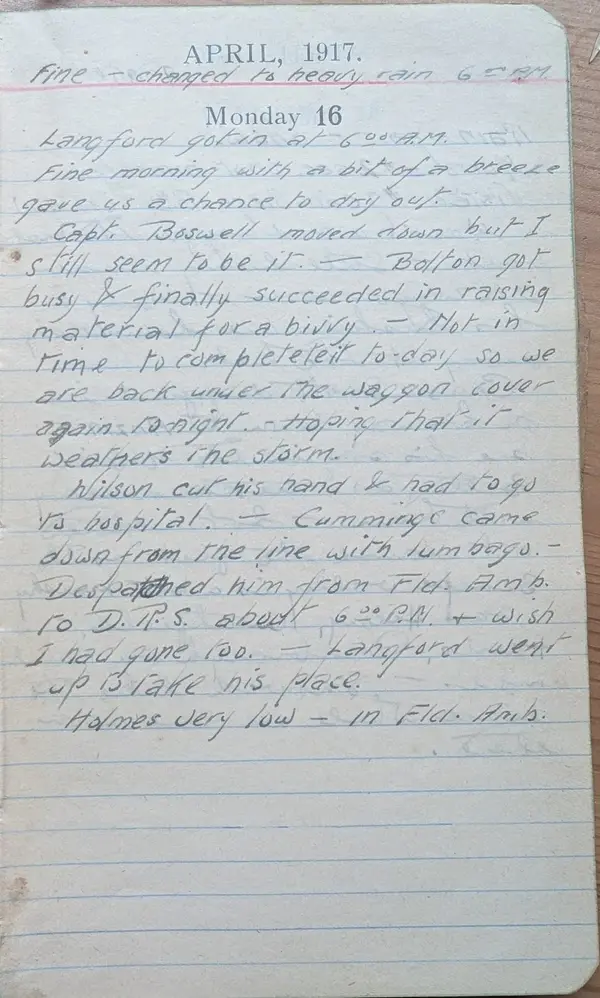 Diary scan, April 16, 1917 (Monday)