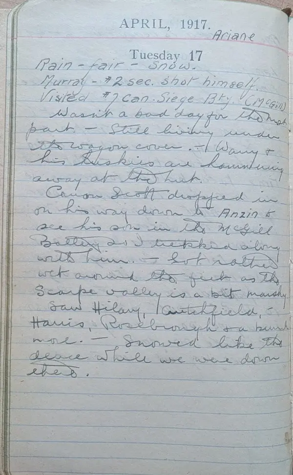 Diary scan, April 17, 1917 (Tuesday)