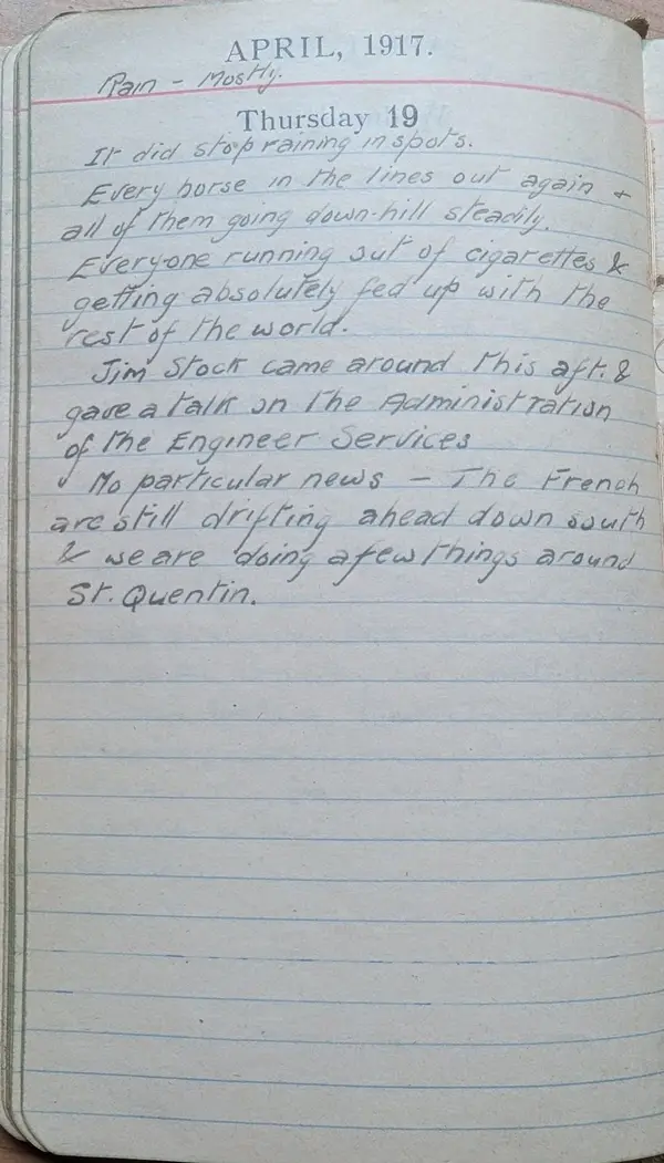 Diary scan, April 19, 1917 (Thursday)