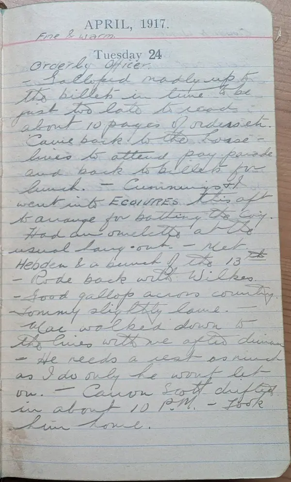 Diary scan, April 24, 1917 (Tuesday)