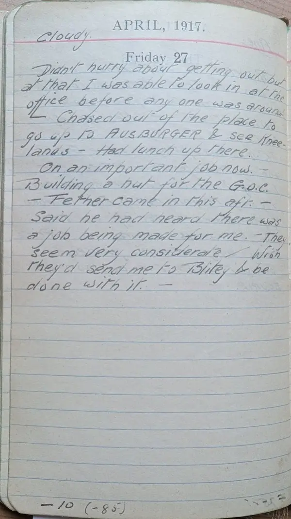 Diary scan, April 27, 1917 (Friday)