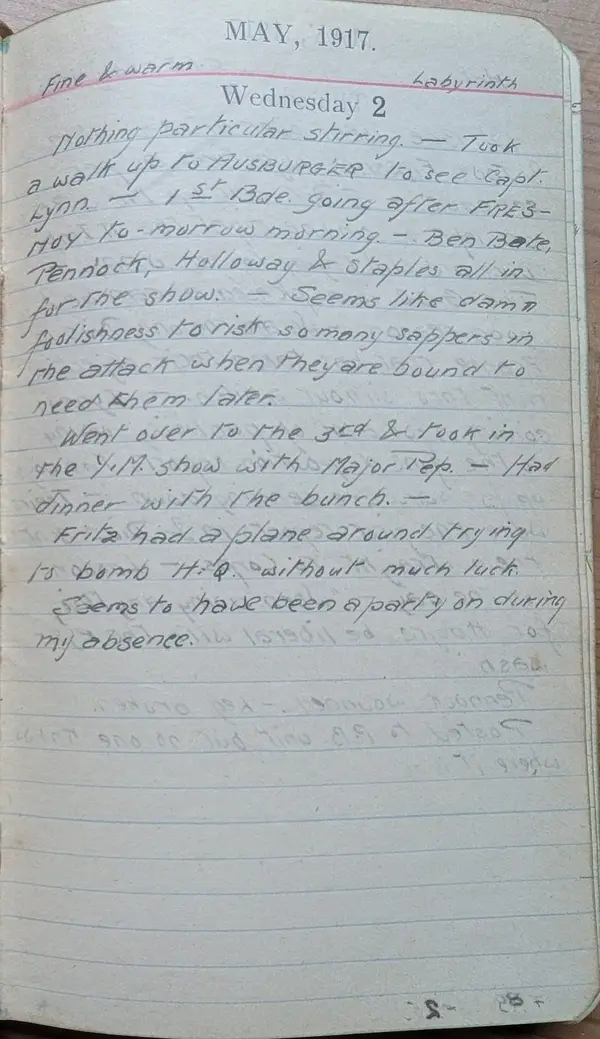 Diary scan, May 2, 1917 (Wednesday)