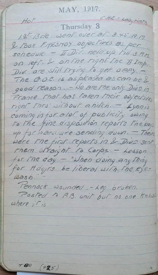 Diary scan, May 3, 1917 (Thursday)