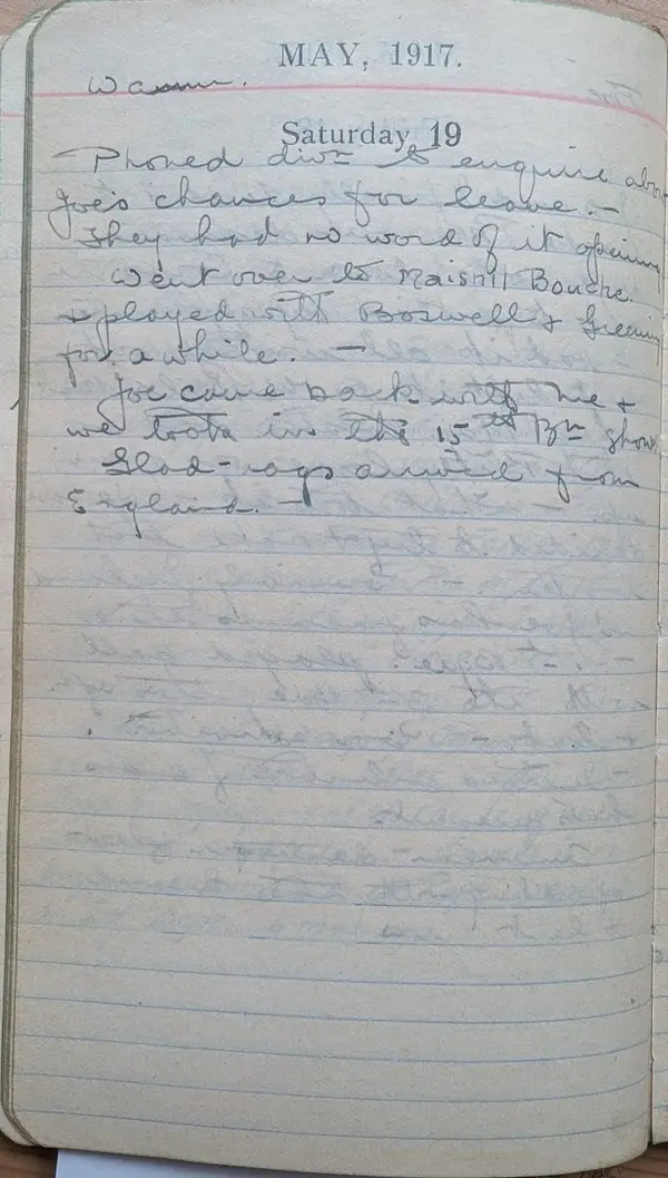 Diary scan, May 19, 1917 (Saturday)