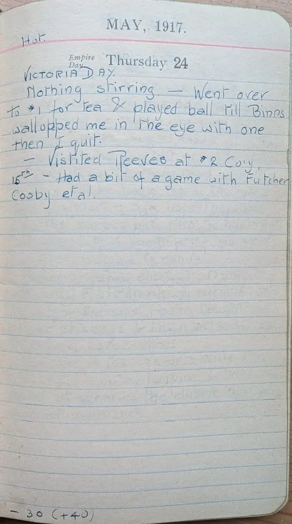 Diary scan, May 24, 1917 (Thrusday)