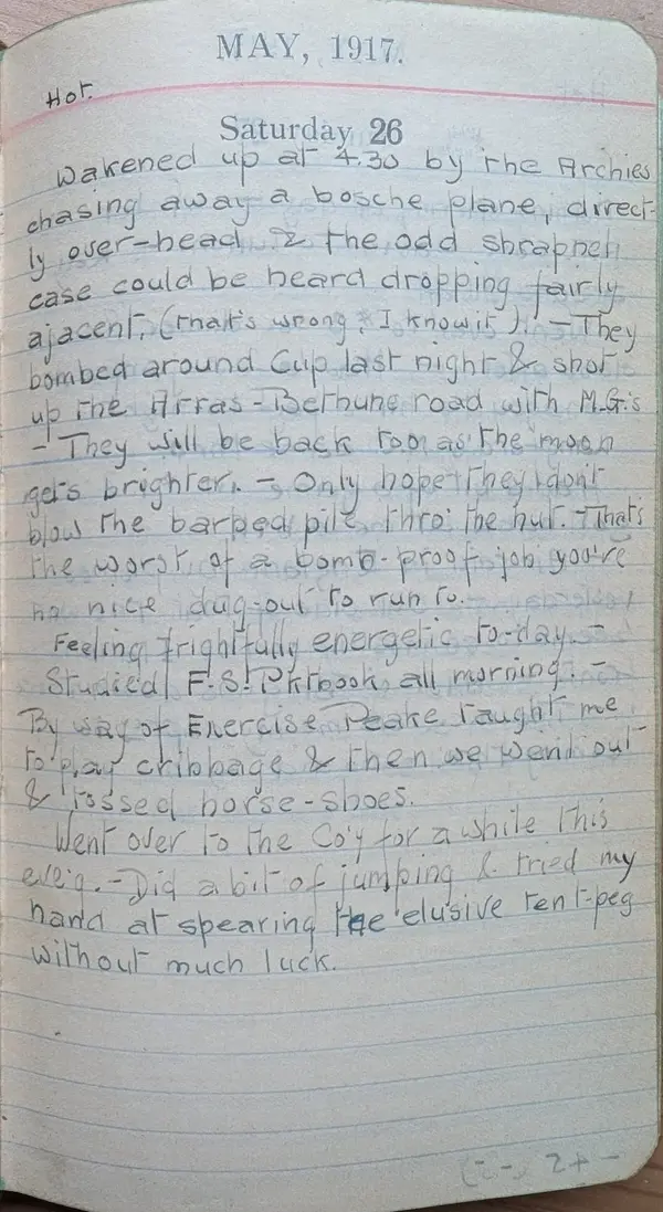 Diary scan, May 26, 1917 (Saturday)