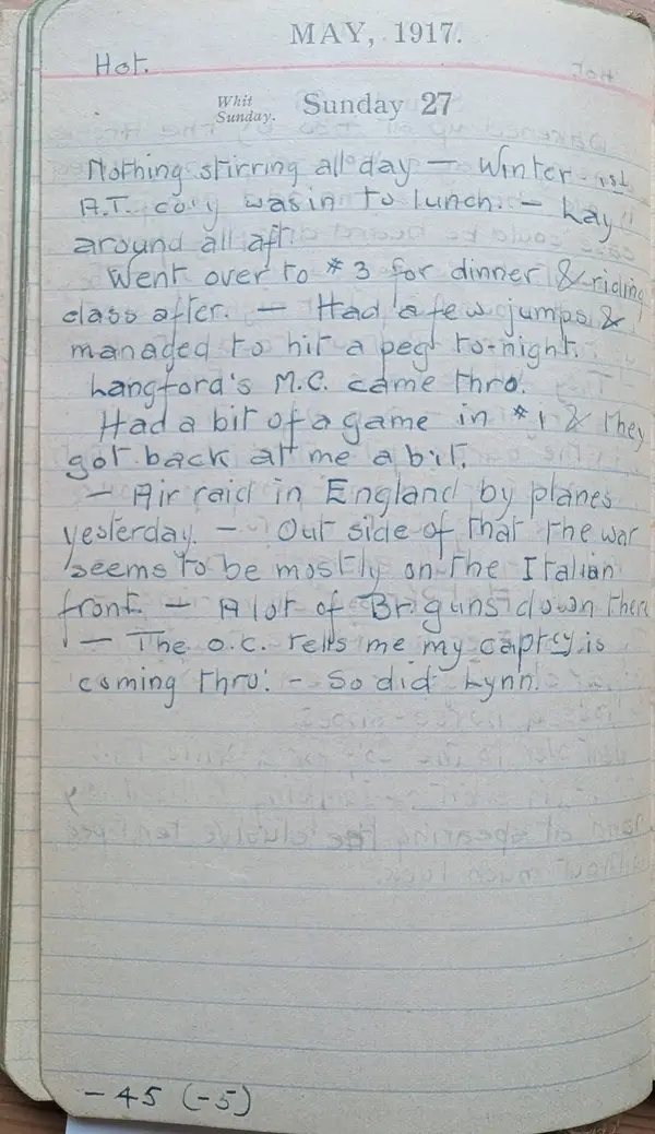 Diary scan, May 27, 1917 (Sunday)