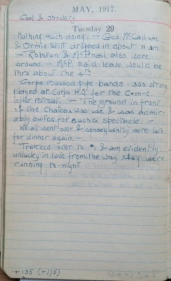 Diary scan, May 29, 1917 (Tuesday)