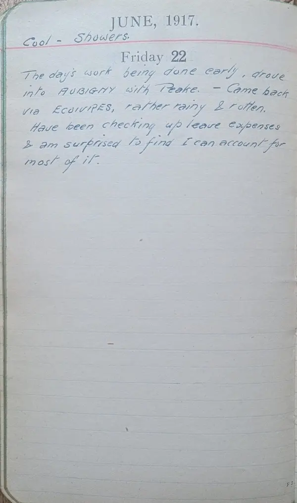 Diary scan, June 22, 1917 (Friday)