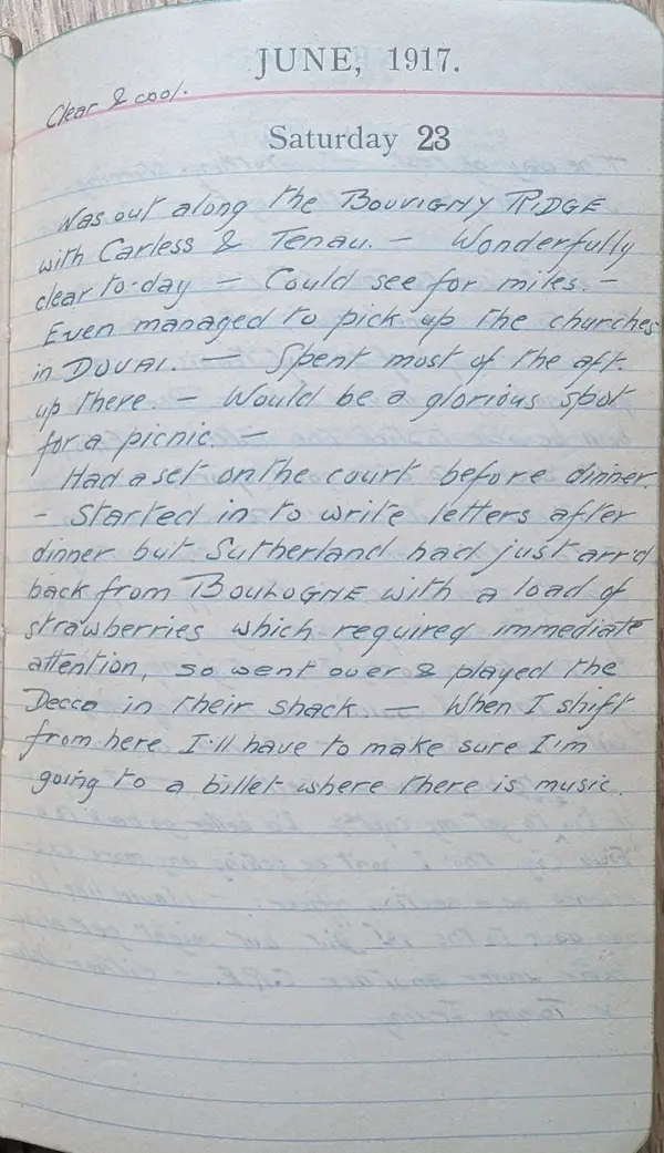 Diary scan, June 23, 1917 (Saturday)