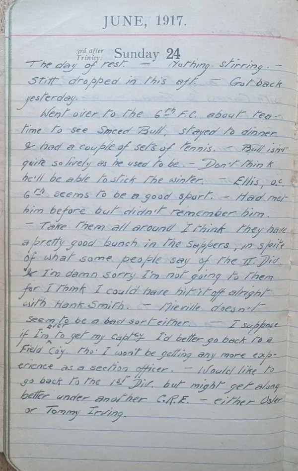 Diary scan, June 24, 1917 (Sunday)