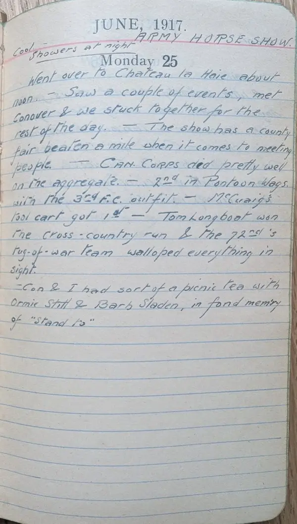 Diary scan, June 25, 1917 (Monday)