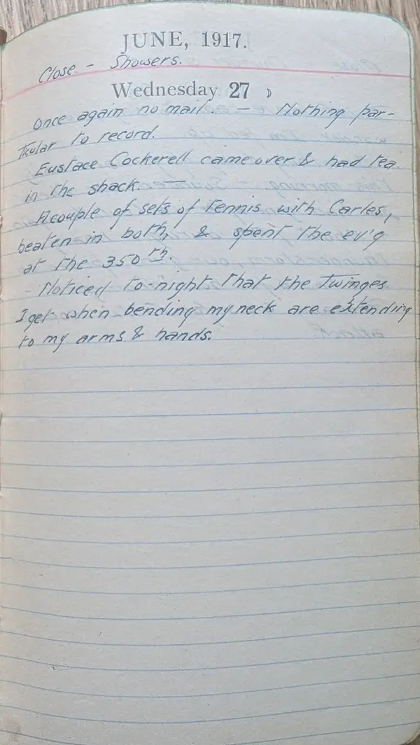 Diary scan, June 27, 1917 (Wednesday)