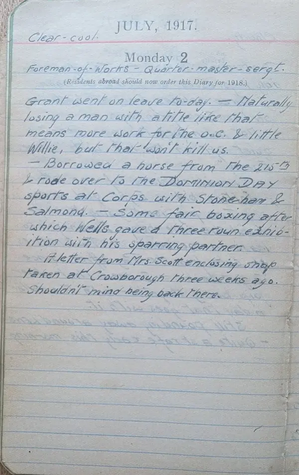 Diary scan, July 2, 1917 (Monday)